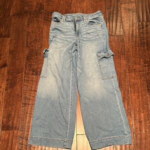 American Eagle Blue Flare Wide Leg Jeans